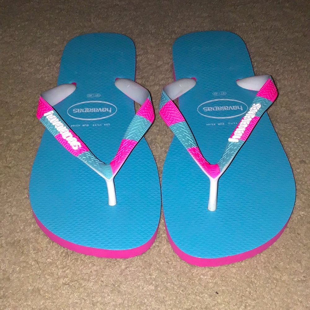 Havaianas Blue and Pink Flip Flops